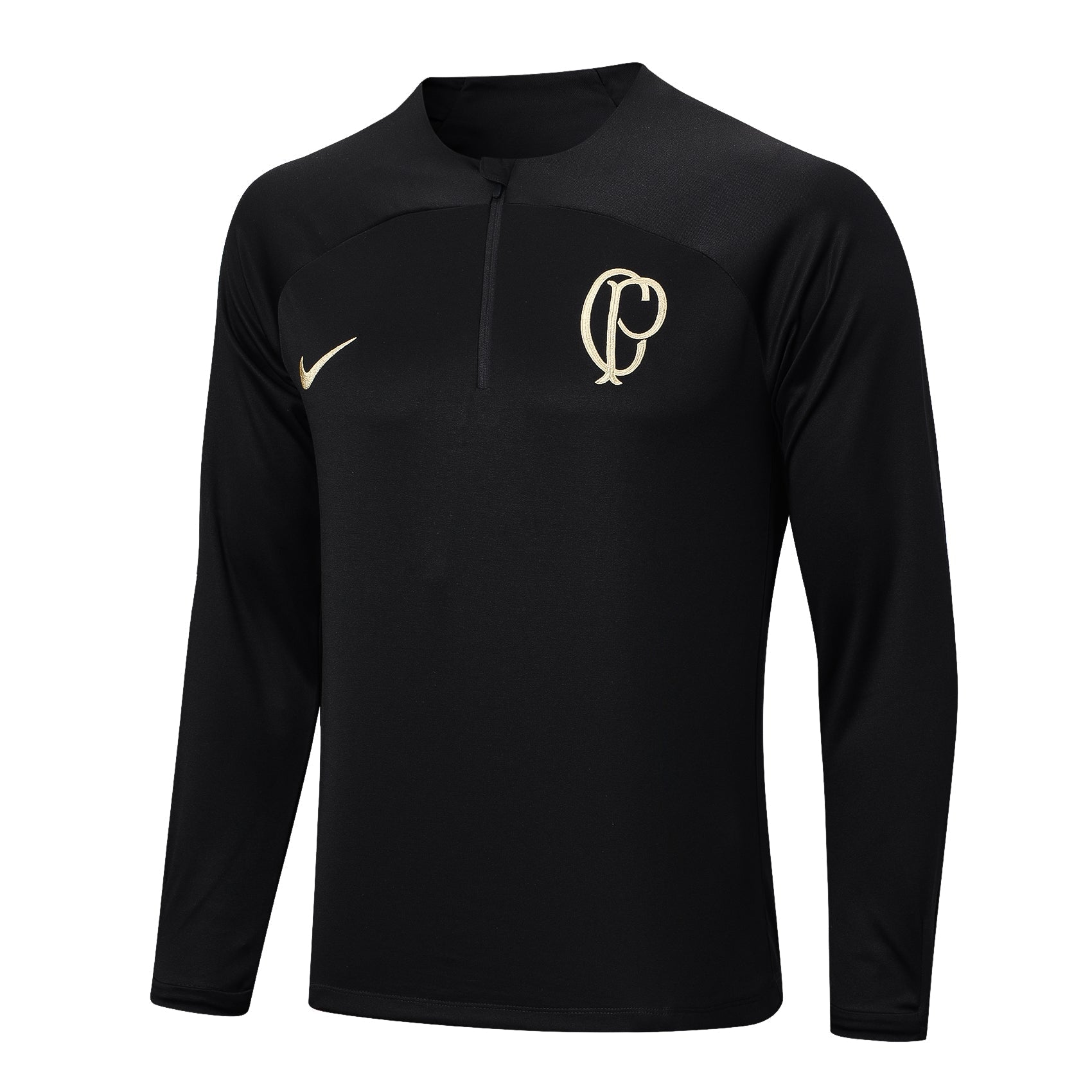 Conjunto Timão Ziper Curto Treino Preto