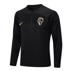 Conjunto Timão Ziper Curto Treino Preto