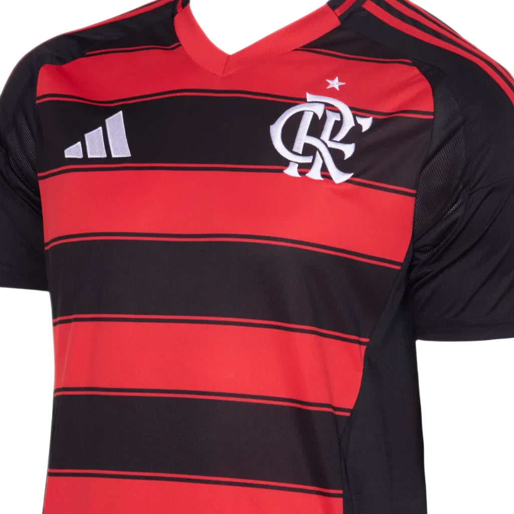 Camisa Flamengo I 2025 Adidas - Vermelho+Preto - (Masculina )