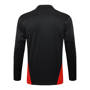 Conjunto AC Milan Zíper Curto Treino Preto