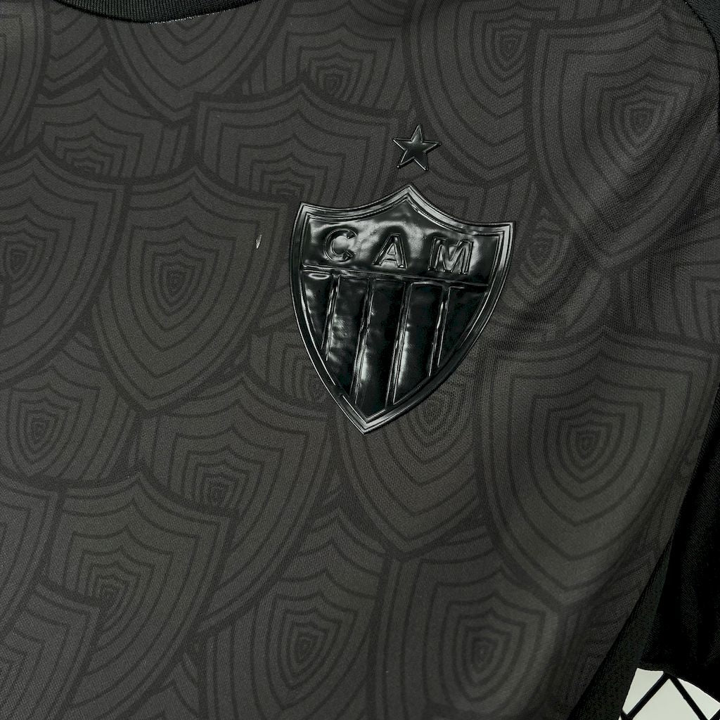 Camisa Atlético Mineiro All Black 25/26 - Torcedor Masculina Preta Refletiva