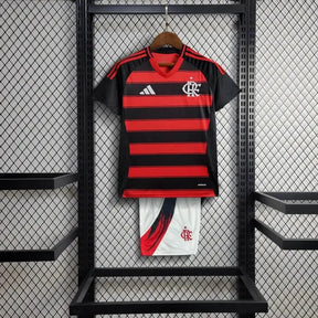 Camisa Flamengo Home 25/26 - Torcedor Infantil Preta e Vermelha