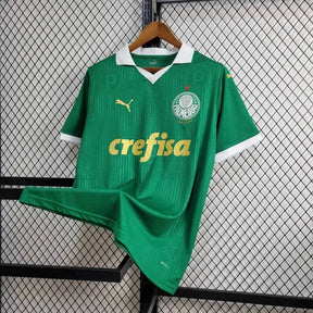 Camisa Palmeiras Home 24/25 - Torcedor Masculina Verde + Patch Brasileirão e Avanti + Patrocínios
