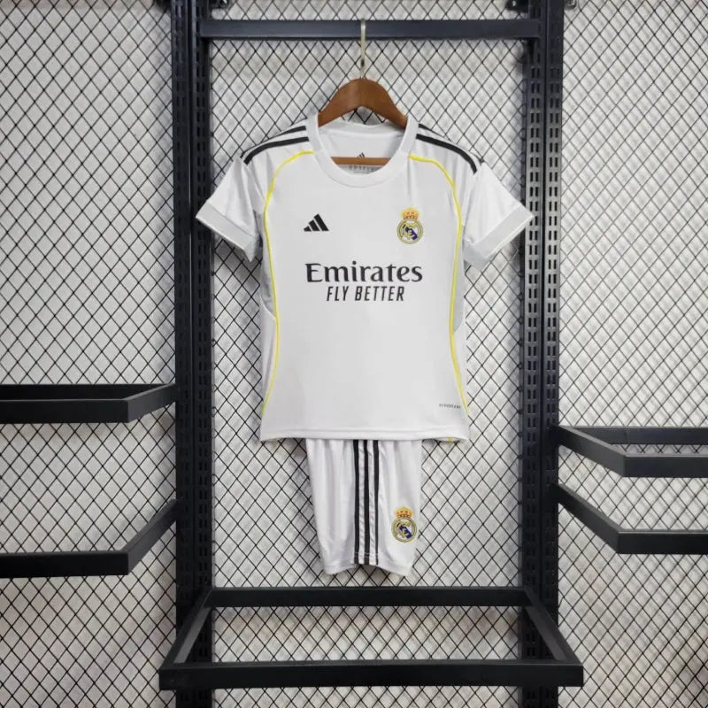Camisa Real Madrid Home 25/26 - Torcedor Infantil Branca